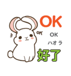 ウサギの気持ち 日本語台湾語（個別スタンプ：22）