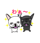 フレンチブル 『ぶん太』と『あられ』（個別スタンプ：34）