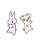 ウサギとヤギ（個別スタンプ：34）