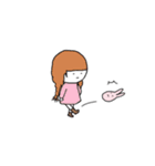 真顔女子と何かの生き物。（個別スタンプ：1）