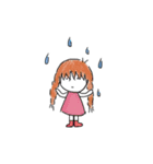真顔女子と何かの生き物。（個別スタンプ：2）