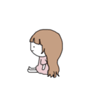 真顔女子と何かの生き物。（個別スタンプ：5）
