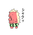 スイカとハリネズミ（個別スタンプ：3）