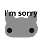 無表情rabbitcatよく使うあいさつ日常会話（個別スタンプ：32）