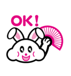 扇子うさぎ（個別スタンプ：26）