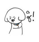Pungza Happy little white dog（個別スタンプ：4）