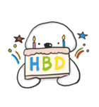 Pungza Happy little white dog（個別スタンプ：6）
