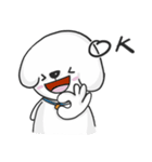 Pungza Happy little white dog（個別スタンプ：30）