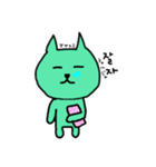 韓国語をしゃべる緑ネコ（個別スタンプ：33）