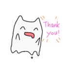 【日常でも使える！】可愛いオバケ猫♥（個別スタンプ：5）