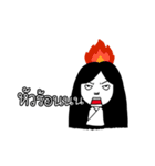 Girl ghost with white coat（個別スタンプ：35）