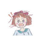 癒し系女の子、手書きシリーズ（個別スタンプ：1）