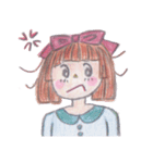 癒し系女の子、手書きシリーズ（個別スタンプ：2）