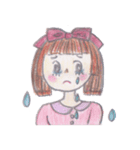 癒し系女の子、手書きシリーズ（個別スタンプ：3）