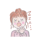癒し系女の子、手書きシリーズ（個別スタンプ：5）