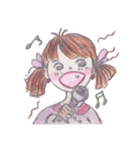 癒し系女の子、手書きシリーズ（個別スタンプ：6）