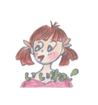癒し系女の子、手書きシリーズ（個別スタンプ：7）