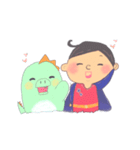 スーパーマンと恐竜くん（個別スタンプ：16）
