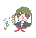 セーラー服の女の子たちとくらげ（個別スタンプ：1）