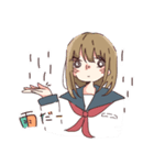 セーラー服の女の子たちとくらげ（個別スタンプ：18）