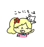 かわいいcat＆girl（個別スタンプ：1）