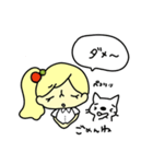 かわいいcat＆girl（個別スタンプ：4）