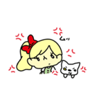 かわいいcat＆girl（個別スタンプ：5）