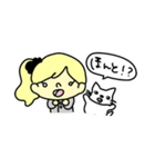 かわいいcat＆girl（個別スタンプ：16）