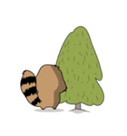 Raccoon in the forest（個別スタンプ：10）