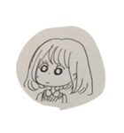 ボールペンで女子（個別スタンプ：1）
