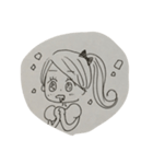 ボールペンで女子（個別スタンプ：6）