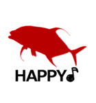 Silhouette sticker of red fish（個別スタンプ：12）