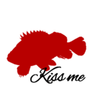 Silhouette sticker of red fish（個別スタンプ：22）