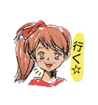 お絵描き風がーる（個別スタンプ：1）