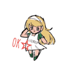 お絵描き風がーる（個別スタンプ：4）