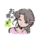 お絵描き風がーる（個別スタンプ：5）