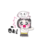 My name is Mika.*_* Pig.（個別スタンプ：22）