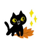 レトロな黒猫と秋（個別スタンプ：20）