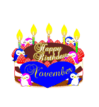 11月の誕生日ケーキのスタンプ（個別スタンプ：32）