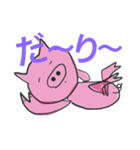 やる気のないブタ カラーVer.よく使う（個別スタンプ：3）