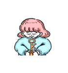 女の子がかわいいスタンプ（個別スタンプ：2）
