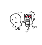 Scared refrigerator with sadman（個別スタンプ：3）