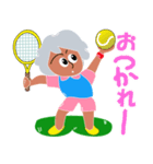 テニス大好きおばあちゃん（広島弁編）（個別スタンプ：4）