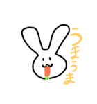 白いシンプルなウサギといろいろ。（個別スタンプ：7）