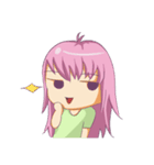 Expression of Pink Headed Girl（個別スタンプ：5）