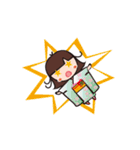 着物の女の子と柴犬。（個別スタンプ：4）