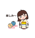 着物の女の子と柴犬。（個別スタンプ：26）