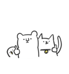 スジのネコとクマとトリ（個別スタンプ：8）