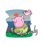 little piggy happy 2 english（個別スタンプ：27）