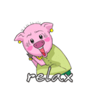 little piggy happy 2 english（個別スタンプ：34）